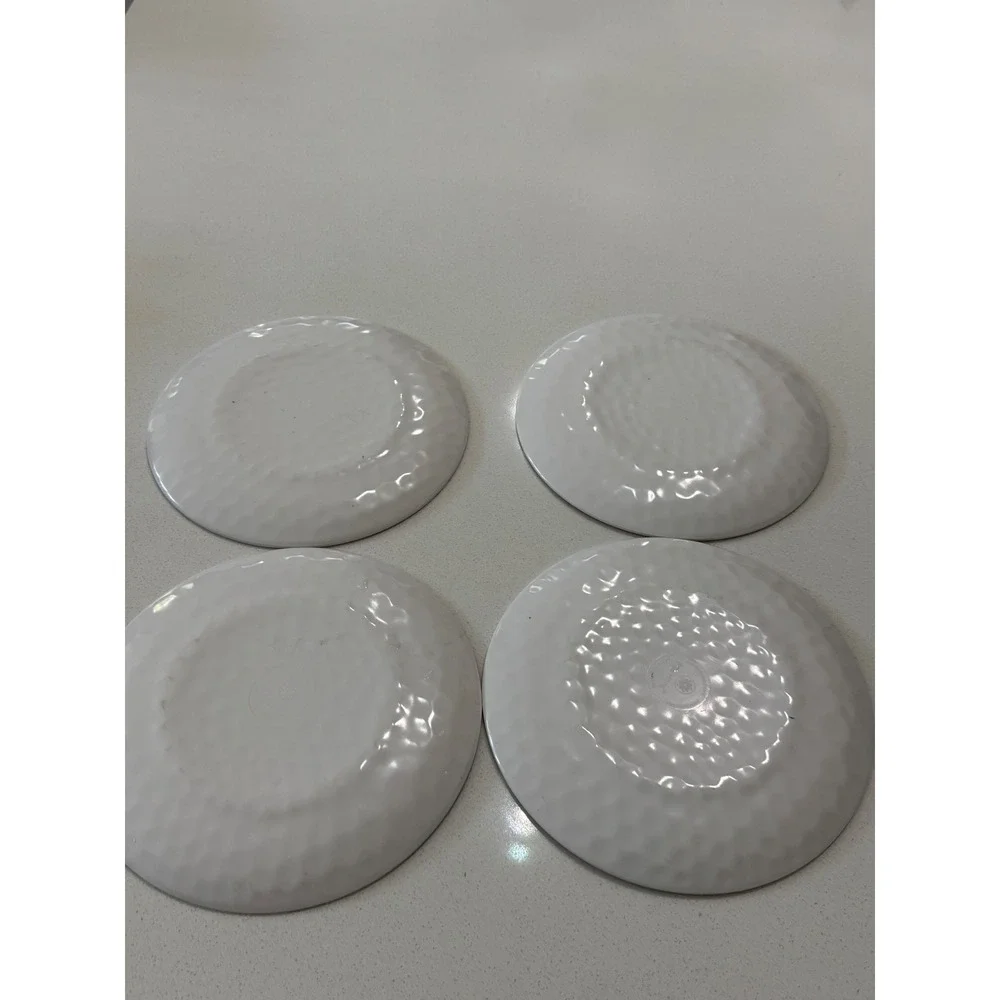 TarHong 8pc Melamine Floral Plate Set Hammered Texture Dinner & Salad Multicolor